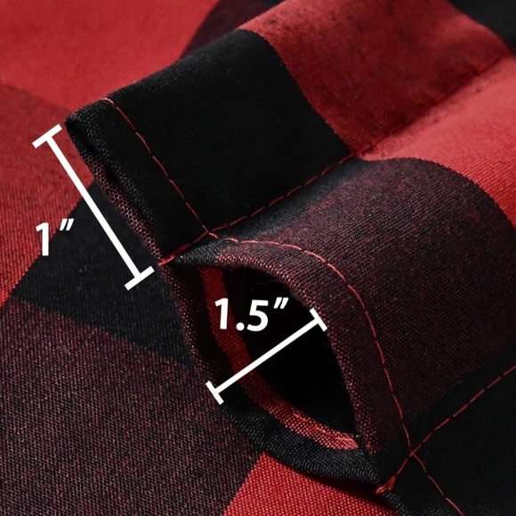Red and Black Plaid Kitchen Curtains for Cabin or Lodge 29"x37" - Picture 4 of 9